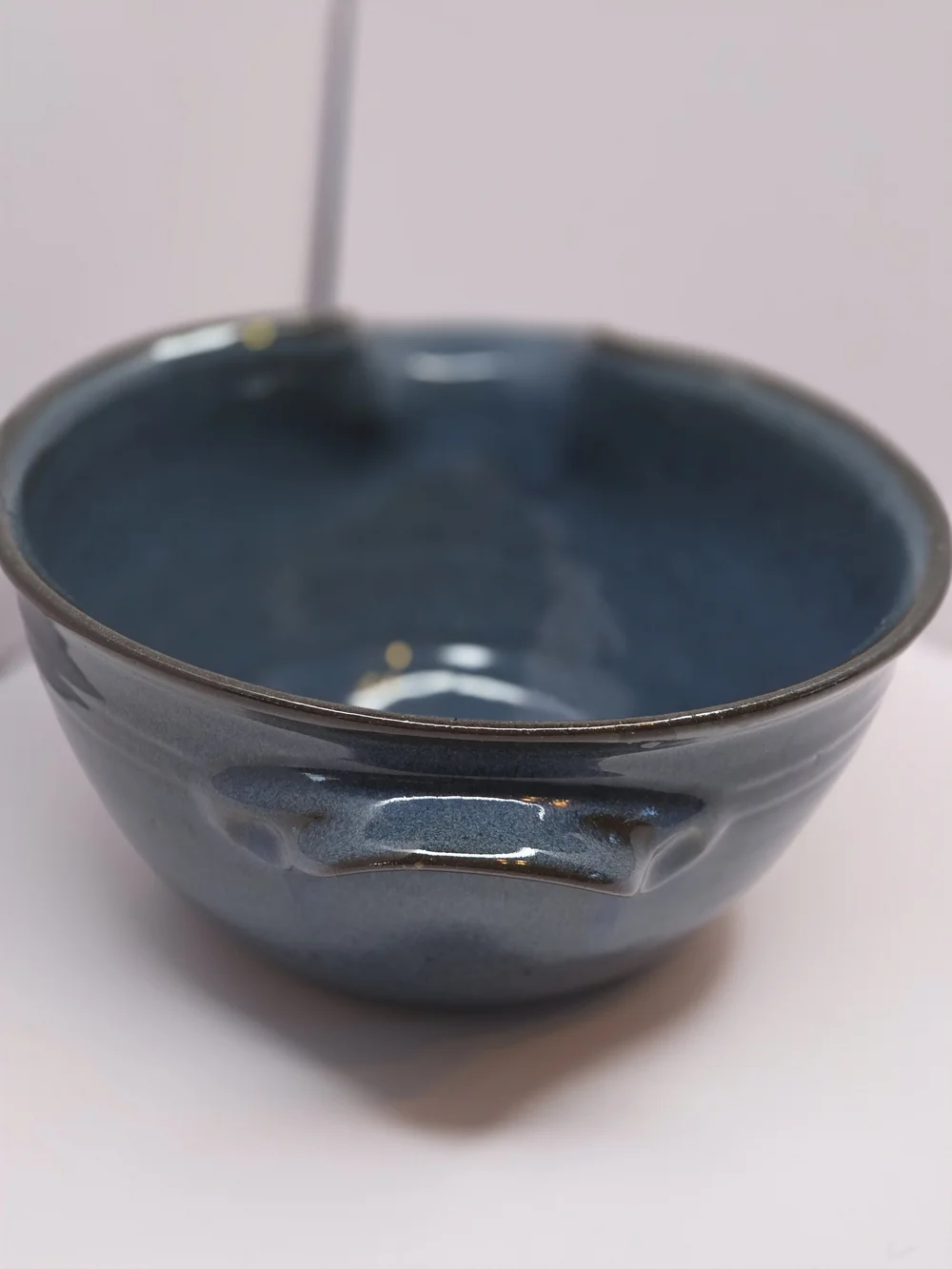 Vintage Pottery Batter Bowl Cobalt Blue- Rustic Farmhouse